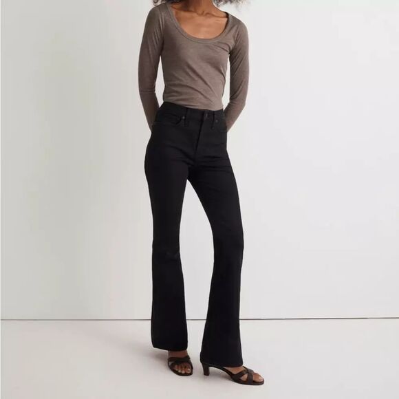 Madewell Denim - MADEWELL Skinny Flare Jeans 26 Black Stretch Denim High Rise NWT B84
